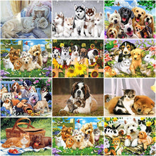 Load image into Gallery viewer, DIY 5D Diamond Painting Dog Diamond Embroidery Farm Animal Cross Stitch Kit Full Round Drill Mosaic Wall Sticker Gift