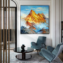 Load image into Gallery viewer, 100% Hand Painted Golden peaks Art Oil Painting On Canvas Wall Art Frameless Picture Decoration For Live Room Home Decor Gift