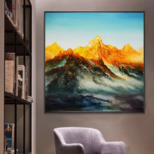 Load image into Gallery viewer, 100% Hand Painted Golden peaks Art Oil Painting On Canvas Wall Art Frameless Picture Decoration For Live Room Home Decor Gift