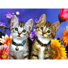 Load image into Gallery viewer, 5D Diamond Painting Cross Stitch Full Round Drill Lovely Cat Diamond Embroidery Mosaic DIY Cross Stitch Kits Wall Art