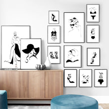 Load image into Gallery viewer, Fashion Sexy Girl High Heels Black White Wall Art Canvas Painting Nordic Posters And Prints Wall Pictures For Living Room Decor - SallyHomey Life's Beautiful