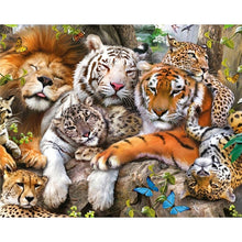 Load image into Gallery viewer, 5D Diamond Painting Tiger Full Round Drill Mosaic Diamond Embroidery Cross Stitch Animal rhinestones DIY Wall Sticker Decor Gift