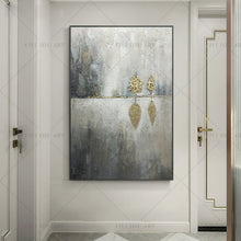 Load image into Gallery viewer, 100% Hand Painted Gray Gold Shadow Abstract Painting  Modern Art Picture For Living Room Modern Cuadros Canvas Art High Quality