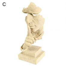 Load image into Gallery viewer, Resin Art Silence Mask Figurines Abstract Silence Is Gold Statuettes Mask Miniatures Sculpture Home Decoration Artwork