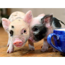 Load image into Gallery viewer, DIY 5D Diamond Painting Cross Stitch Animal Pig Diamond Embroidery Full Round Drill Mosaic Picture Rhinestone Home Decor Gift