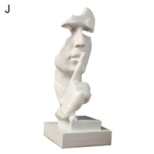 Load image into Gallery viewer, Resin Art Silence Mask Figurines Abstract Silence Is Gold Statuettes Mask Miniatures Sculpture Home Decoration Artwork