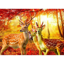 Load image into Gallery viewer, DIY 5D Diamond Painting Deer In Nature Forest Full Round Mosaic Animal Diamond Embroidery Cross Stitch Mosaic Rhinestones Decor - SallyHomey Life's Beautiful