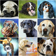Load image into Gallery viewer, DIY 5D Diamond Painting Dog Labrador Animal Diamond Embroidery Cross Stitch Kit Full Round Mosaic Pictures Rhinestone Home Decor