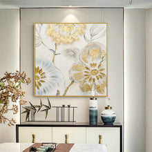 Load image into Gallery viewer, 100% Hand Painted Golden Flowers Art Oil Painting On Canvas Wall Art Frameless Picture Decoration For Live Room Home Decor Gift