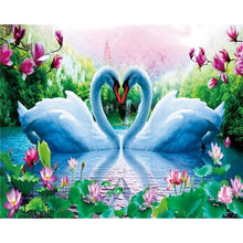 Load image into Gallery viewer, DIY 5D Diamond Painting Swan Animal Full Round Mosaic Cross Stitch Kit Diamond Embroidery Picture Rhinestone Wall Home Decor