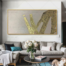 Load image into Gallery viewer,   100% Hand Painted Black Gray Shining Block Painting  Modern Art Picture For Living Room Modern Cuadros Canvas Art High Quality