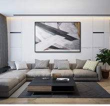 Load image into Gallery viewer, Abstract oil painting tableau black and white canvas painting custom on the wall handpainted bedroom cuadros decoracion salon - SallyHomey Life's Beautiful