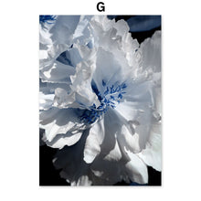 Load image into Gallery viewer, Blue White Flower Rose Fern Leaf Plant Wall Art Canvas Painting Nordic Posters And Prints Wall Pictures For Living Room Decor - SallyHomey Life's Beautiful