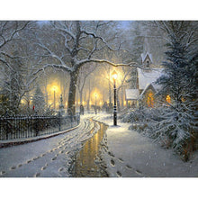 Load image into Gallery viewer, DIY 5D Diamond Painting Snow Scenery Diamond Embroidery Winter Landscape Rhinestones Cross Stitch Full Round Mosaic Home Decor