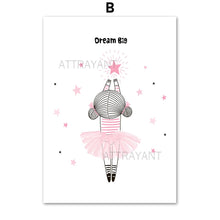 Load image into Gallery viewer, Pink Girl Crown Balloon Star Flower Nursery Wall Art Canvas Painting Nordic Posters And Prints Wall Pictures Kids Room Decor - SallyHomey Life's Beautiful