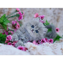 Load image into Gallery viewer, 5D Diamond Painting Cross Stitch Full Round Drill Lovely Cat Diamond Embroidery Mosaic DIY Cross Stitch Kits Wall Art