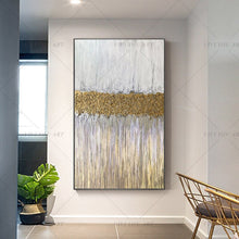 Load image into Gallery viewer,   100% Hand Painted Golden Line Sandy City Abstract Painting  Modern Art Picture Living Room Modern Cuadros Canvas Art High Quality