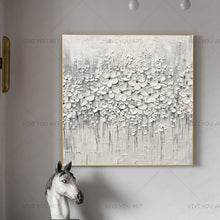 Load image into Gallery viewer, 100% Hand Painted modern home decor wall art picture white pink Cherry Blossom tree thick palette knife oil painting on canvas
