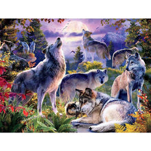 Load image into Gallery viewer, DIY 5D Diamond Painting Cross Stitch Wolf Animal Diamond Embroidery Full Drill Round Mosaic Kit Rhinestones Winter Scenery Art - SallyHomey Life's Beautiful