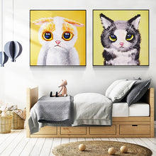 Load image into Gallery viewer, 100% Hand Painted Cartoon Baby Cats Oil Painting On Canvas Wall Art Frameless Picture Decoration For Live Room Home Decor Gift