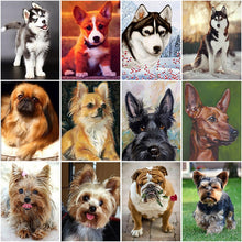 Load image into Gallery viewer, DIY 5D Diamond Painting Dog Diamond Embroidery Sale Mosaic Picture Of Rhinestones full round drill Animal wall Sticker Decor - SallyHomey Life's Beautiful