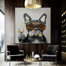 Load image into Gallery viewer, 100% Hand Painted  Cute Dog Abstract Modern Art Picture For Living Room Modern Cuadros Canvas Art High Quality