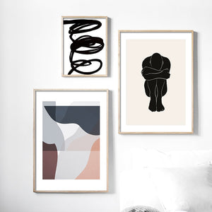 Abstract Girl Vintage Poster Minimalist Wall Art Canvas Painting Nordic Posters And Prints Wall Pictures For Living Room Decor - SallyHomey Life's Beautiful