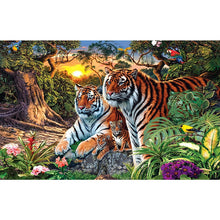 Load image into Gallery viewer, 5D Diamond Painting Tiger Full Round Drill Mosaic Diamond Embroidery Cross Stitch Animal rhinestones DIY Wall Sticker Decor Gift