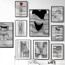 Load image into Gallery viewer, Kiss -Wall Art Canvas Painting Nordic Posters And Prints Wall Pictures For Living Room Decor - SallyHomey Life's Beautiful