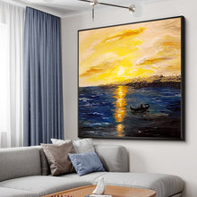 Load image into Gallery viewer, 100% Hand Painted Abstract Sunset Art Oil Painting On Canvas Wall Art Frameless Picture Decoration For Live Room Home Decor Gift