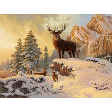Load image into Gallery viewer, DIY 5D Diamond Painting Cross Stitch Deer Full Round Drill Diamond Embroidery Animal Cross Stitch Rhinestone Art Home Decor Gift - SallyHomey Life's Beautiful