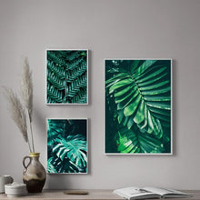 Load image into Gallery viewer, Green Big Scale Monstera Fern Leaf Wall Art Canvas Painting Nordic Posters And Prints Wall Pictures For Living Room Home Decor - SallyHomey Life's Beautiful