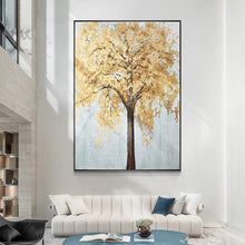 Load image into Gallery viewer, 100% Hand Painted Abstract Golden Tree Painting On Canvas Wall Art Frameless Picture Decoration For Live Room Home Decor Gift