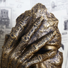Load image into Gallery viewer, Resin Art Silence Mask Figurines Abstract Silence Is Gold Statuettes Mask Miniatures Sculpture Home Decoration Artwork