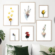Load image into Gallery viewer, Tulip Rose Flower Plant Scandinavian Wall Art Print Canvas Painting Nordic Posters And Prints Wall Pictures For Living Room - SallyHomey Life's Beautiful