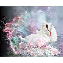 Load image into Gallery viewer, DIY 5D Diamond Painting Swan Animal Full Round Mosaic Cross Stitch Kit Diamond Embroidery Picture Rhinestone Wall Home Decor