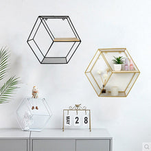 Load image into Gallery viewer, Living Room Geometric Shelves Nordic Style Creative Wall Decoration Metal Shelf Round Hexagon Storage Holder Rack Shelves