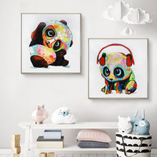 Load image into Gallery viewer, 100% Hand Painted Cartoon Baby Panda Oil Painting On Canvas Wall Art Frameless Picture Decoration For Live Room Home Decor Gift