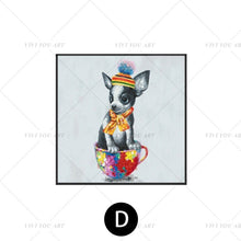 Load image into Gallery viewer,   100% Hand Painted  Cup Animal Color Dog Abstract Painting  Modern Art Picture For Living Room Modern Cuadros Canvas Art High Quality