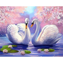 Load image into Gallery viewer, DIY 5D Diamond Painting Swan Animal Full Round Mosaic Cross Stitch Kit Diamond Embroidery Picture Rhinestone Wall Home Decor
