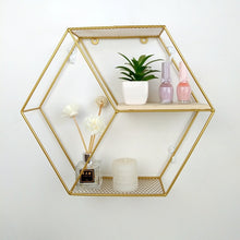 Load image into Gallery viewer, Living Room Geometric Shelves Nordic Style Creative Wall Decoration Metal Shelf Round Hexagon Storage Holder Rack Shelves