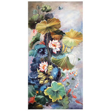 Load image into Gallery viewer, 100% Hand Painted Lotus Flowers Art Oil Painting On Canvas Wall Art Frameless Picture Decoration For Living Room Home Decor Gift
