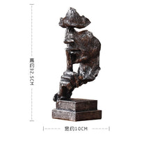 Load image into Gallery viewer, Silence Abstract Statues Thinker Statue Quiet Please Face Figurine Home Office  Decor Silence Is Gold Resin Handmade Sculptures