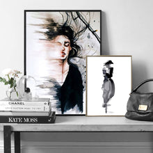 Load image into Gallery viewer, Black White Fashion Modern Girl Abstract Wall Art Canvas Painting Nordic Posters And Prints Wall Pictures For Living Room Decor - SallyHomey Life's Beautiful