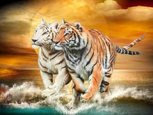 Load image into Gallery viewer, 5D Diamond Painting Tiger Cross Stitch DIY Diamond Embroidery Mosaic Animal Patterns Rhinestone Kits Full Round Drill Home Decor - SallyHomey Life's Beautiful
