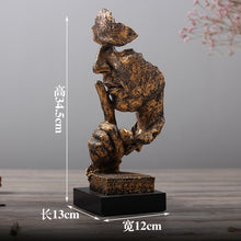 Load image into Gallery viewer, Nordic Silence Is Gold Statue Resin Abstract Sculpture Figurine Home Decoration Modern Art Office Desk Decoration Wedding Gifts
