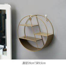 Load image into Gallery viewer, Living Room Geometric Shelves Nordic Style Creative Wall Decoration Metal Shelf Round Hexagon Storage Holder Rack Shelves