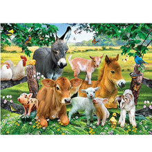 Load image into Gallery viewer, DIY 5D Diamond Painting Cow Cross Stitch Paintings Full Round Diamond Embroidery Farm Animal Mosaic Rhinestone Wall Sticker Gift - SallyHomey Life's Beautiful