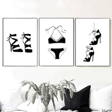 Load image into Gallery viewer, Fashion Sexy Girl High Heels Black White Wall Art Canvas Painting Nordic Posters And Prints Wall Pictures For Living Room Decor - SallyHomey Life's Beautiful