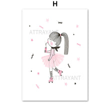 Load image into Gallery viewer, Pink Girl Crown Balloon Star Flower Nursery Wall Art Canvas Painting Nordic Posters And Prints Wall Pictures Kids Room Decor - SallyHomey Life's Beautiful